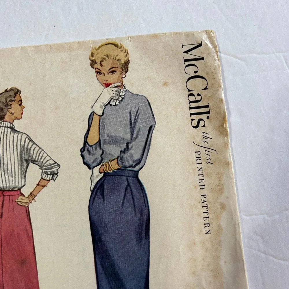 McCalls Vintage 1950's Pattern #9516 Women's One‎ Piece Skirt Waist 30
